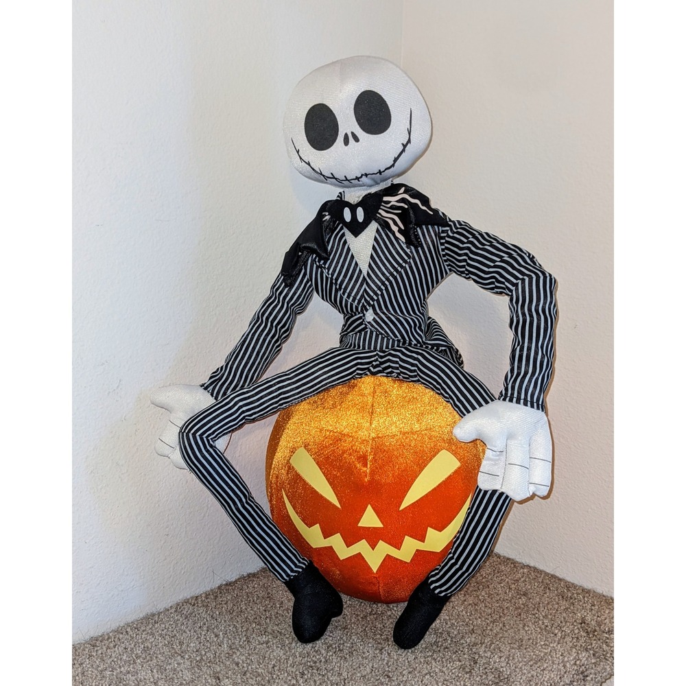 Disney Nightmare‎ Before Christmas Jack Skellington Plush Pumpkin Halloween